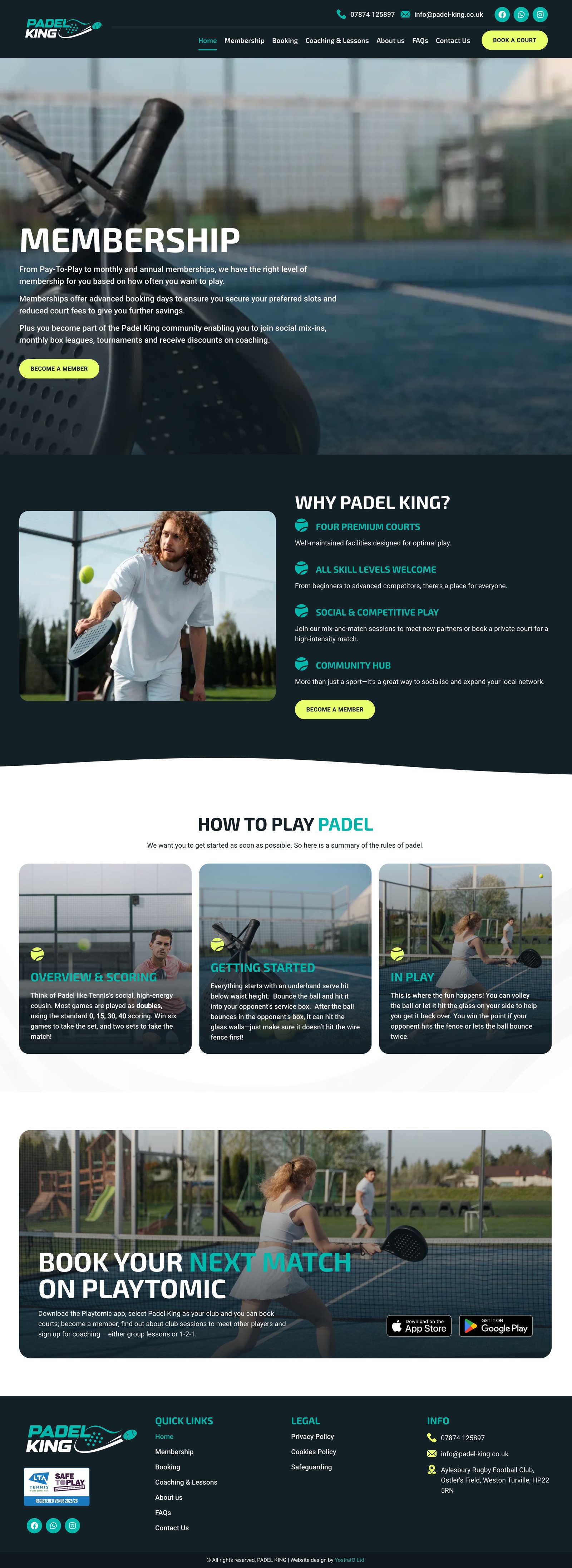 Podgląd strony – Padel King